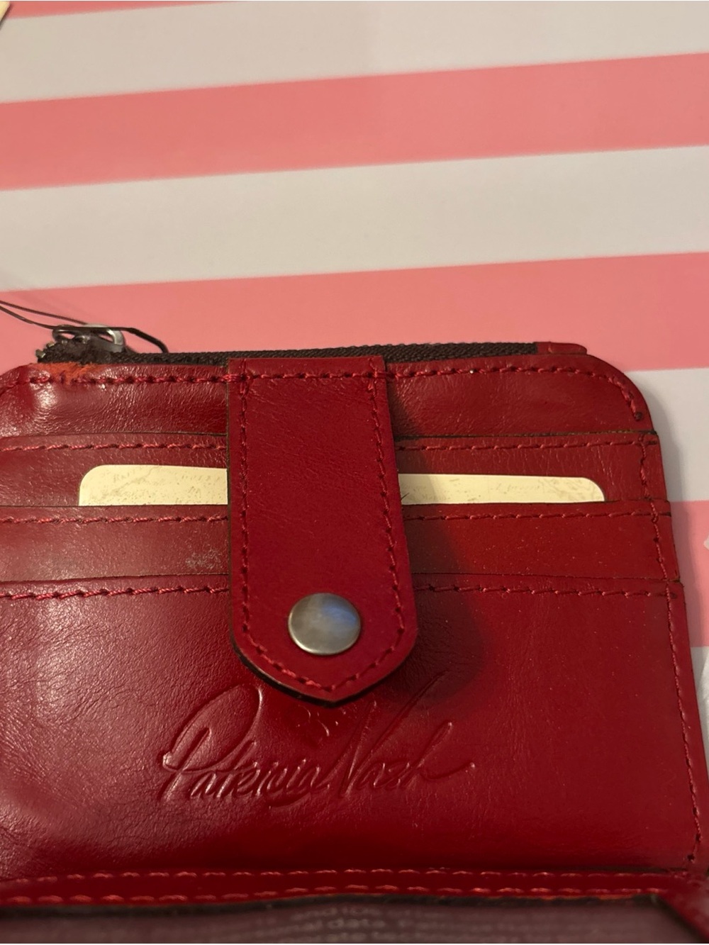 PATRICIA NASH LAVA RED Cassis CREDIT CARD RFID Leather ID CASE - Picture 3 of 5